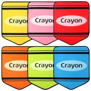 Crayon Carpet Seats 14X17 Inch Colorful Classroom Carpet Rugs Non Slip Floor Mats Back to School Crayon Cushions Decor for Preschool Kindergarten Daycare Elementary School Learning Play Areas 6PCS