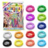 Craze Scoubidou Kit – Bag XXL Silicone Scoobies Strings Pack, 21m Scooby Strings in 14 Colours – Friendship Bracelet Maker & Crafts Kit, Loom Bands Boys and Girls