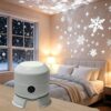 Crazyview Dynamic Rotating LED Projector Light, 360 Degree Rotating Ocean Wave Night Projection NightLight, USB Dimmable Projector w/Multi-Angle Projection Base for Home (USB Recharge Snowflakes)