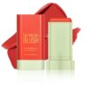 Cream Blush Stick, Multi-Use Blush for Cheeks Lips & Eyes, Natural Glow Suitable for All Skin Tones, Hydrating Waterproof Long-Lasting （03 Coral Orange）