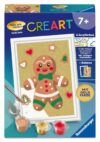 CreArt, Malen nach Zahlen Kinder - Lebkuchenmann: Mit Goldfarbe!