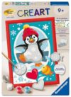 CreArt, Malen nach Zahlen mit Gips gießen - Fröhlicher Pinguin