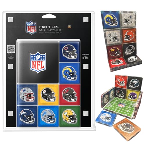 CreateOn NFL Fan-Tiles Magnetic Match-Up Set – All 32 Teams, 32-Piece Building Tiles for Kids & Adults, Officially Licensed NFL Collectible – Build, Play & Display Football Fandom