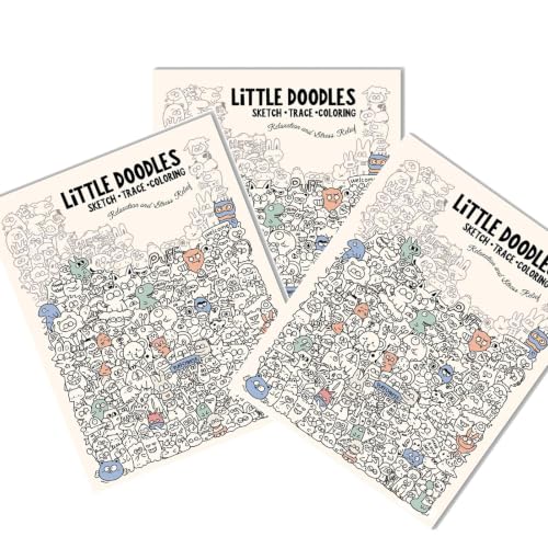 Creative Doodle Coloring Book,Cute Whimsical Sketch and Trace & Color Activity Book | Stress Relief & Mindfulness Art Therapy Workbook | 30 Pages Relaxation Drawing Practice for Adults (AAA#)