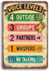 Creative Tin Sign Voice Level Classroom Posters Class Rules Poster Classroom Supplies For Teachers Elementary Calm Down Posters For Classroom 8x12 Inch