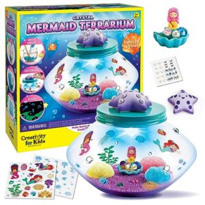 Creativity for Kids Crystal Mermaid Terrarium Kit - STEM Projects for Kids, Arts and Crafts for Girls and Boys (Ages 6+)