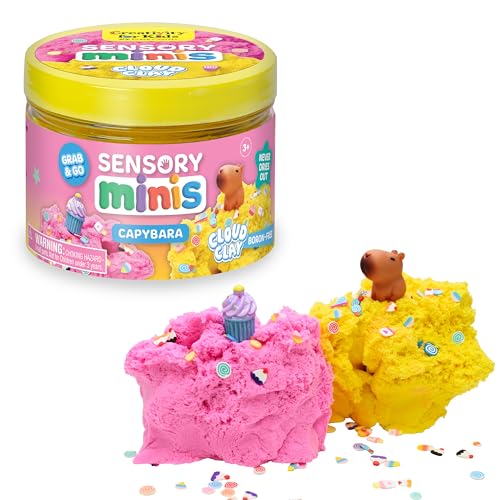 Creativity for Kids Sensory Minis Capybara Kit | Cloud Clay Sensory Toy for Toddlers | Squish, Scoop & Discover Surprise Pieces | Mess-Free, Screen-Free Travel Activity (Ages 3+)