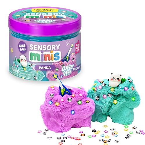 Creativity for Kids Sensory Minis Panda Kit | Cloud Clay Sensory Toy for Toddlers | Squish, Scoop & Discover Panda Surprise Pieces | Mess-Free, Screen-Free Travel Activity for Kids (Ages 3+)