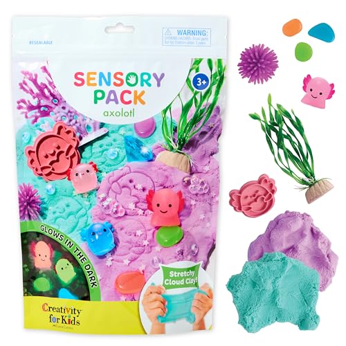 Creativity for Kids Sensory Pack: Axolotl - Sensory Toys for Toddlers, Easter Basket Stuffers, Toddler Activities & Travel Toys, Sensory Bin Fillers, and Axolotl Gifts (Ages 3+)