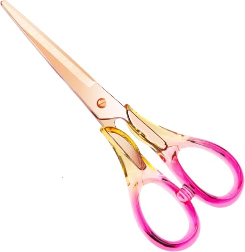 Creechwa 6.3 Inch Precision All - Purpose Craft Scissors, Stainless Steel Blade for Superior Cutting, Purple Acrylic Handle for Comfort, Ideal for Office, Home & School Crafters