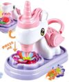 Crelloci Unicorn Dough Set for Kids, Flower Making Kit with Unicorn Machine, DIY Bouquet Craft Toy with Color Dough, Flower Molds, Stems & Accessories, Creative Arts and Crafts Gift for Girls Ages 3+