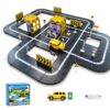 Creotownia 100-Piece Magnetic Road Tiles Expansion Set,Includes Sensor-Guided Car that Follows Road Lines + Traffic Signs,Compatible with Most Major Magnetic Tile,STEM Building Toy for Kids Ages 4–12