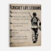Cricket Life Lessons, Motivational Cricket Boy Wall Art Decor Poster