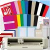 Cricut Explore 5 Essential Bundle + Rainbow Sampler - for Vinyl, HTV, Stickers, Cards & Custom Decals - Includes Smart Vinyl, Smart Iron-On, Printable Vinyl, Cardstock & 100+ Project eBook