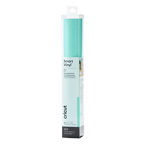 Cricut Smart Vinyl (Strong Adhesive) / Mint / 13.0 inches (33 cm) x 0.3 ft (0.9 m) / Outdoor Use / Waterproof / UV Resistant / 3 Year Durability / Smart Vinyl (Permanent) [Compatible with Explore 3