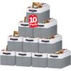Criusia 10 Pack Large Multi-Purpose Storage Baskets | Fabric Closet Organizers with Handles for Home Organization | Grey Collapsible Baskets (14"x10"x9.5")