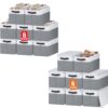 Criusia 16 Pack Large Storage Bins with Lids - 23 QT Stackable Closet Organizers and Storage Baskets for for Organizing Clothes Toys Blanket - (16 Set Storage Boxes + 8 Removable Lids)
