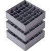 Criusia 3 Pack Sock Underwear Drawer Organizer Dividers, 64 Cell Fabric Foldable Dresser Organizer for Closet Organizers and Storage Boxes for Organizing Socks, Underwear, Ties (16+24+24 Cell, Gray)