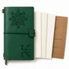 CRME Personalized Leather Travel Journal Notebook with Custom Initial, 192 Page Refillable Travel Diary for Men and Women with 3 Notebook Inserts, Gift for Work School Writing