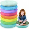 CroBlissful 8 Pcs 16 Inch Floor Cushions for Kid, Flexible Seating for Classroom Elementary, 3.15 in Thick Round Floor Pillow, Back to School Furniture for Daycare Preschool Meditation (Candy Colors)