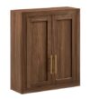 Crosley Furniture Savannah Wall Mounted Bathroom Storage Medicine Cabinet with Shelves, Walnut
