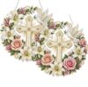 Cross Flower and Pigeon Diamond Painting Art Pendant Set, 5D Adult Special-Shaped Diamond Painting Crafts, Adult Double-Sided Acrylic Diamond DIY Craft Decoration. (2 PCS)
