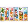 Cross Stitch Bookmark Kit, 6PCS Beach & Lighthouse, 14CT Stamped Embroidery