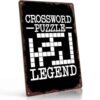 Crossword Puzzle Legend Funny Metal Sign 8x12 Inch, Versatile Aluminum Wall Decor, for Home, Office, Bedroom, Living Room