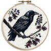 Crow Cross Stitch Kits for Beginners Adults,11 CT Patterns Dimensions Embroidery Kits Arts Craft Kits, Home Decor 13.7 x 13.7in,35x35cm（12 A