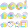 Crtiin 100 Pcs Sensory Strips Anxiety Mindfulness Stickers Stress Breathing Sensory Sticker Different Textures Rough Tactile Tape for Mental Health Adults Desk Anxiety Relief(Vivid)