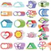 Crtiin 100 Pcs Sensory Strips Anxiety Mindfulness Stickers Stress Breathing Sensory Sticker Different Textures Rough Tactile Tape for Mental Health Adults Desk Anxiety Relief(Cute)
