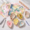 Crtiin 18 Set Oyster Shells Bulk for Crafts DIY -3''-4'' Ocean Pattern DIY Natural Oyster Shell Craft Kits with Decoupage Paper Napkin Paint Strips Brushes for Painting Beach Themes Wedding