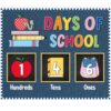 Crtiin 37 Pcs Rainbow Denim Bulletin Board Calendar Days of School Composition Posters Decoration Back to School Posters Set with Number Cards for Preschool Kindergarten Student Teacher Wall Supply