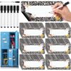 Crtiin 42 Pcs Black Composition Notebook Classroom Decor 36 Back to School Composition Magnetic Locker Name Tag with 6 Markers 5.2 x 2.5 Inch Magnetic Dry Erase Labels for Desk Classroom