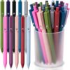 Crtiin 50 Pcs Ballpoint Pens Bulk, Retractable Stress Relief Pens with Smooth Black Ink, Cute Colorful Ballpoint Pen for Journaling Office School Classroom Coworke Back to School Supplies(Multicolor)