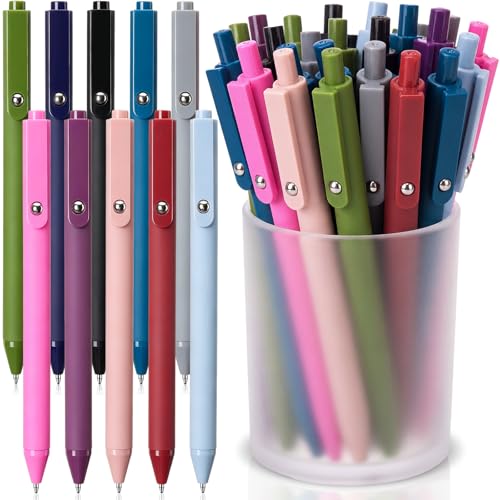 Crtiin 50 Pcs Ballpoint Pens Bulk, Retractable Stress Relief Pens with Smooth Black Ink, Cute Colorful Ballpoint Pen for Journaling Office School Classroom Coworke Back to School Supplies(Multicolor)
