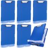 Crtiin 6 Pcs Colored Clipboard with Storage, 8.5 x 11 Inch Heavy Duty Plastic Nursing Clipboard Folder with Pen Holder A4 Medical Holder for Nurse Doctor Teacher Office (Dark Blue)