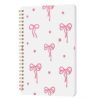 Crtiin Bible Pink Bow Notebook for Women Cute Preppy Prayer Journal Spiral Coquette Aesthetic Journal A5 Lined Hardcover Notebook in 5.5x8 Inch for Daily Writing Girl Teen Women Gift (Bow and Flower)