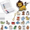 Crtin 40 Set 3D Art Craft Kits DlY Animals Foam Texture Painting Kit for Kids Puffy Paint Gift Magic Paint by Number Craft DlY Color Activity for Girls Boys Ages 4, 5, 6, 7, 8, 9, 10