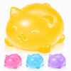CRUCIBLY Yellow Cat Squishy Stress Ball - Ultra Soft Maltose Filled Gummy Kitty Fidget Toy | Sensory Toy for Adults Office Anxiety Relief & Focus