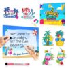 Cruise Door Decorations Magnetic Set - Large Magnetic Dry Erase Board 11x13 inch, 6 Fun Cruise Door Magnets, 2 Magnetic Markers & Eraser