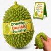 Crunchy Durian Squishy ASMR Sound Inner Bead Fidget Toy, Realistic Spiky Fruit Sensory Squeeze Ball with Crunchy Feel for Adults & Teens (Durian)