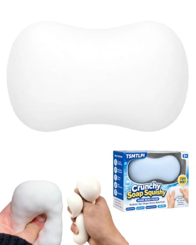 Crunchy Soap Squeeze Realistic Bar Soap Shape Bead Stress Ball Squishy Asmr Filled Handmade Slow Rising Fidget Soft Durable Rebound Portable Desk Office Relief Relaxation Novelty Gift for Adults