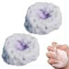 Crunchy Squishy Noisy Stress Balls Ice Skin Fidget Sensory Toys,Crunchy Stress Ball, Slow Rise Squishy Fidget Toy for Anxiety Relief, Handmade Moldable Squeeze Ball for Kids Adults (2*Purple)