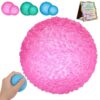 Crystal Mochi Squishy Stress Ball Textured Sensory Moldable Crunchy Squeeze Jelly Gel Squish Fidget Toy Anxiety Relief Desk Focus Calming Hand Therapy Soft Elastic for Adults