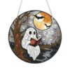 CRZMODE Halloween Diamond Art Hanging Kit for Adults, Ghost Read Book Pendant Diamonds Painting Art Kit, Special Crystal Diamond Art Painting Pendant Ornament, Craft Gift for Women Home Window Decor