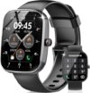 Csasan 1.91" HD Screen Smartwatch Heart Rate/Sleep/Steps Monitor, 100+ Sports Fitness Watch, IP68 Waterproof Activity Trackers for Android iOS Black