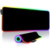 CSL - RGB Gaming Mouse Pad Icon Red - 31.5 x 12 inches - XXL Extended Large LED Mouse Mat - 7 Multi Colour and 4 Effect Modes – Non Slip Rubber Base - Mice Mat for MacBook Roccat Razer PC – wipeable
