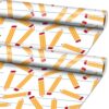 Ctosree 2 Roll Lined Pencils Bulletin Board Paper 4x12ft/1.2x3.6m Non Woven Bulletin Background Wallpaper Fade Resistant Board Roll Decoration for Arts Crafts Office School Classroom(White Yellow)