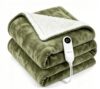 Ctpceept Heated Blanket Electric Blanket, Cozy Soft Flannel & Plush Sherpa Fleece Warm Heater Throw Blanket with Fast Heating & Auto-Off Over-Heat Protection, ETL Certification ，50" x 60" (Green)